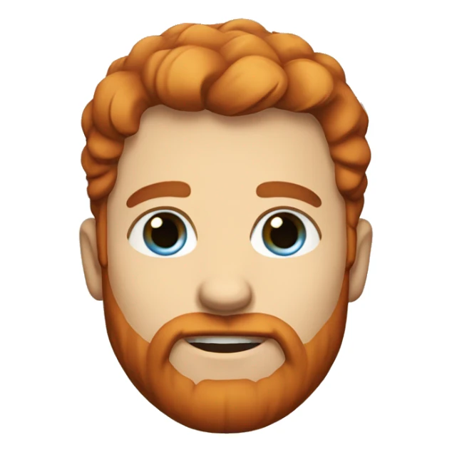 guy with blue eyes, short red hair, beard sticker