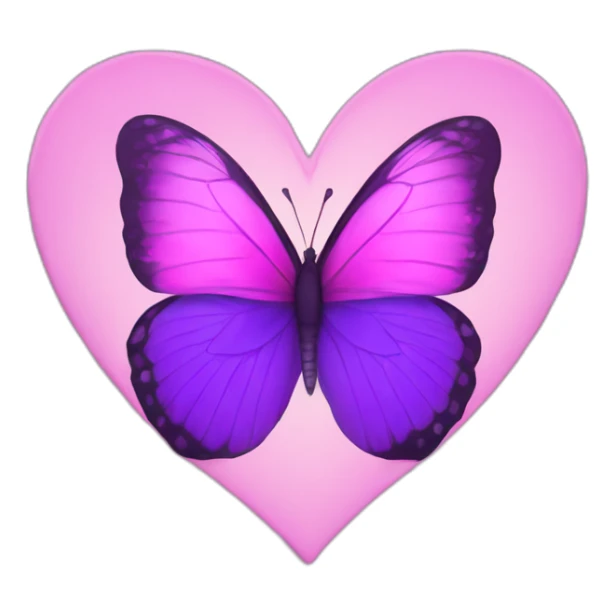 heart pink purple butterfly sticker