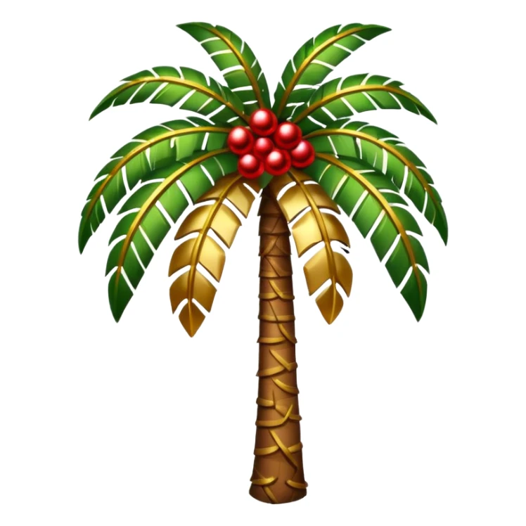palm emoji but whristmas decorated sticker
