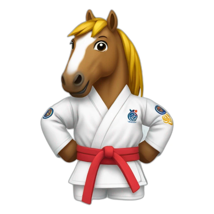 Horse wearing a Jiu-Jitsu gi sticker