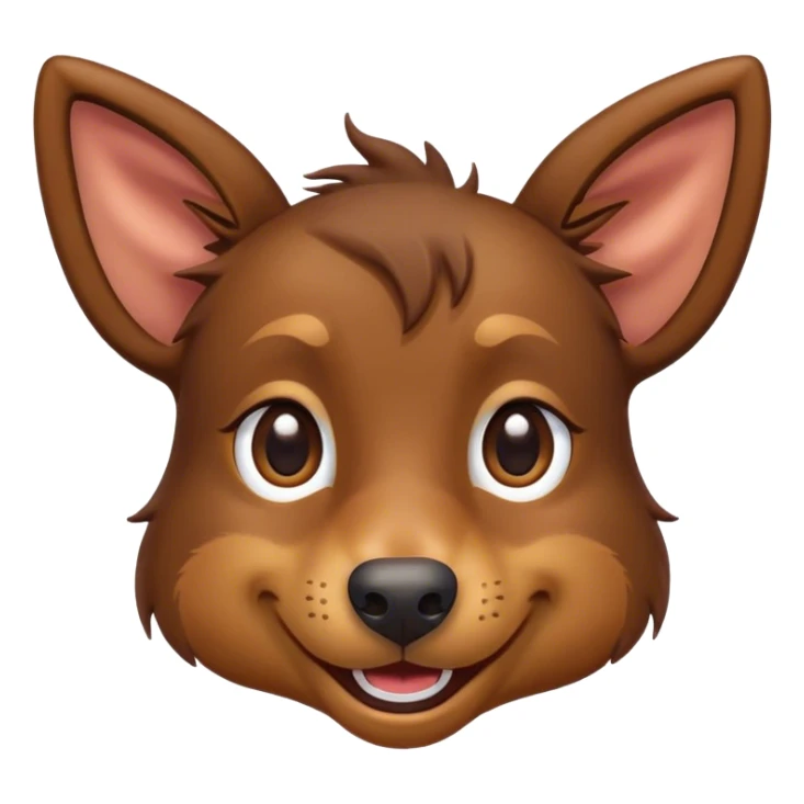 Cinematic Comical Brown and Tan Kelpie Portrait Emoji, Head tilted dramatically with an exaggeratedly amused expression, featuring a striking brown Fur with bold tan accents, wide, expressive warm eyes filled with playful disbelief, Simplified yet hilariously expressive features, highly detailed, glowing with a slightly sassy glow, high shine, dramatic yet playful, stylized with an air of cheeky mischief, bright and endearing, soft glowing outline, capturing the essence of a spirited and over-the-top herder, so meme-worthy it feels like it could side-eye its way into internet fame instantly! sticker