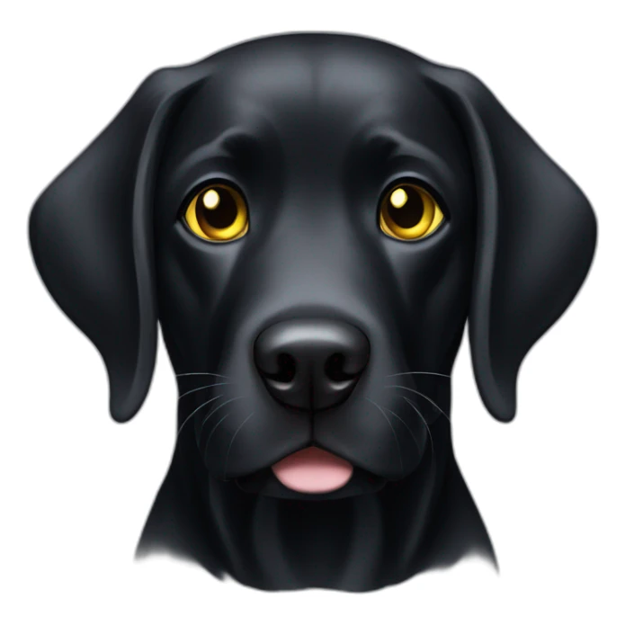 black lab with yellow eyes and white fur around his nose sticker
