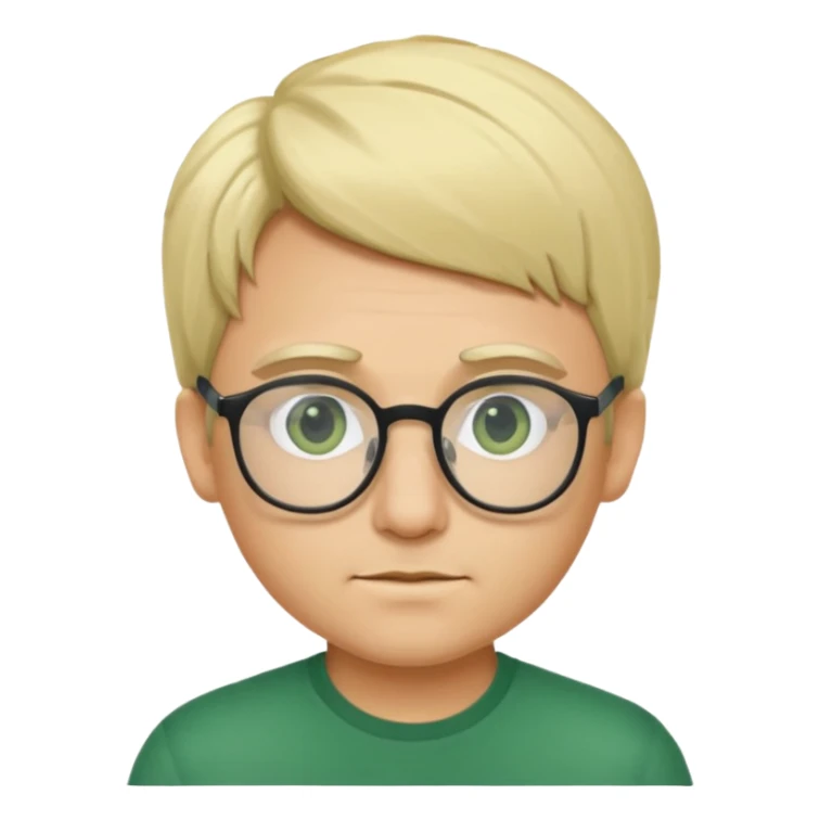 chico blanco ojos verdes, rubio con gafas sticker