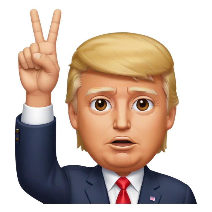 Donald  Trump shows hand  victory hyperrealistic sticker