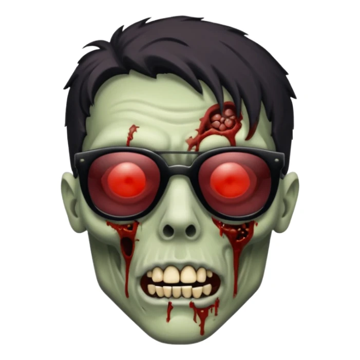 zombie with black sunglasses sticker