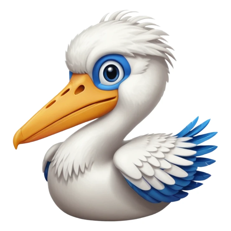 Create a really simple cartoon pelican emoji that i can copy and paste into text sticker