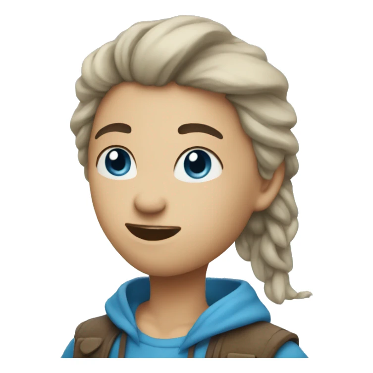 Blizzard-blue color heart sticker