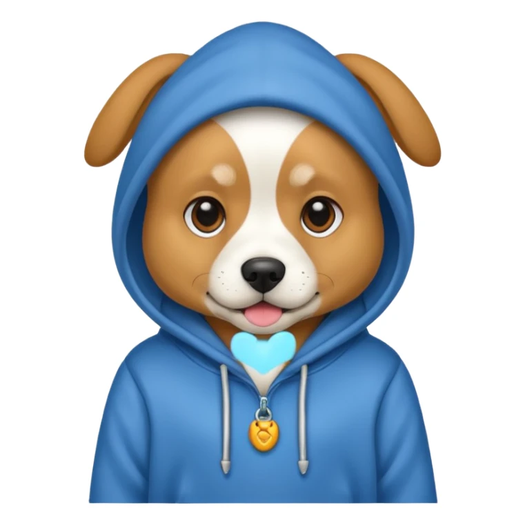 Dog wearing a hoodie sticker