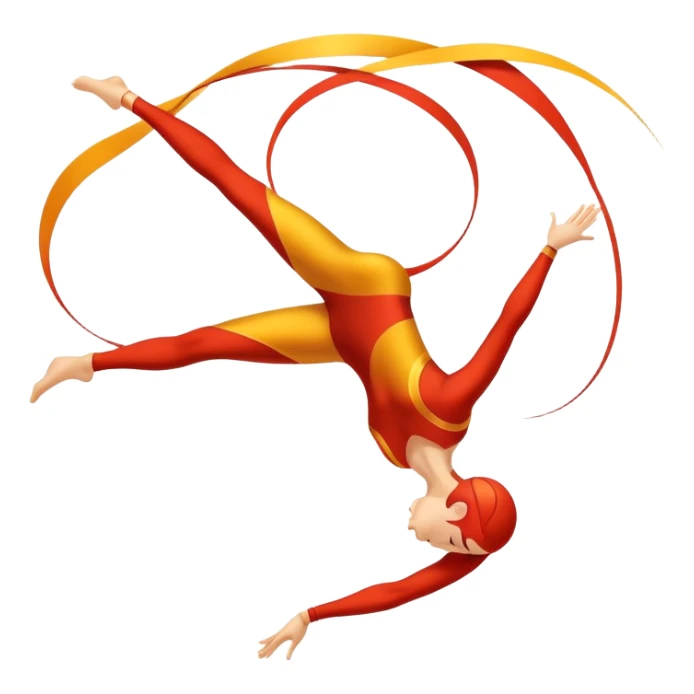 A dynamic emblem symbolizing acrobatic sports, featuring an abstract representation of an acrobat mid-performance, performing a graceful flip or aerial pose. The emblem should incorporate sleek lines and shapes that evoke motion and precision, with a clean, professional look. sticker
