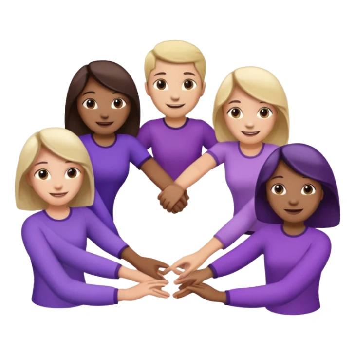 purple group holding handsin circle sticker