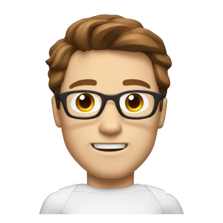 white nerd guy with brown hair inside ironman suit sticker