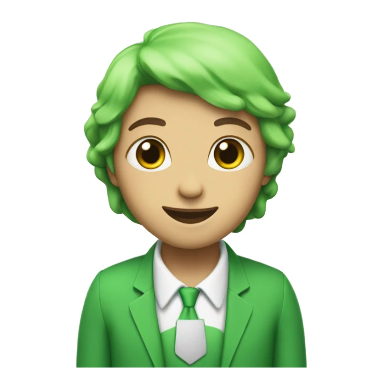 Combination of green heart and birthday cake and bud sticker