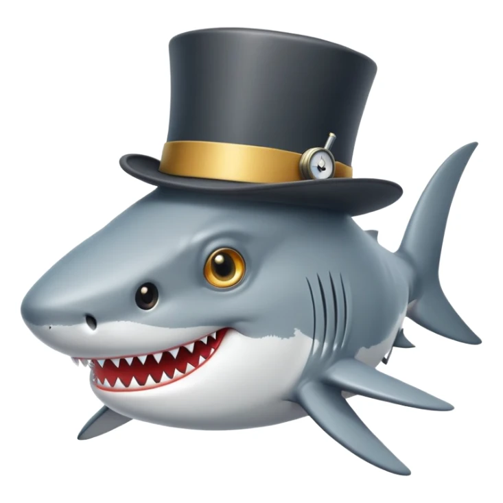 shark wearing a top hat and monocle sticker