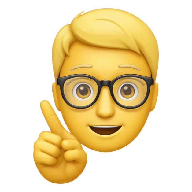 Create a emoji with the nerd emoji and a pointing up finger sticker