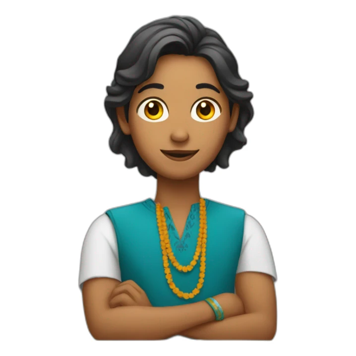 indian gender neutral person with an idea sticker