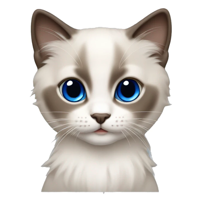 Ragdoll kitten with brown nose and face royal blue eyes sticker