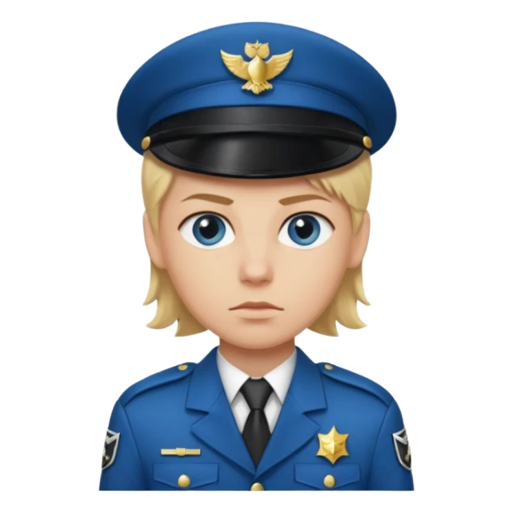 Blonde hair, blue eyed, SS officer sticker