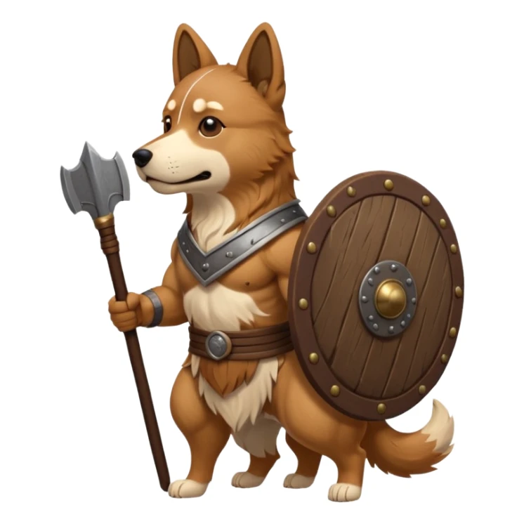 ancient korean dog with only wooden shield sticker