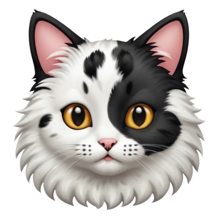 Cute cat black and white stain like a cow sticker