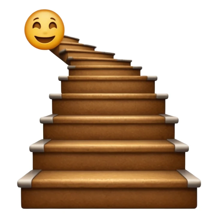 Shit emoji smiling with background: heaven stairs and light sticker