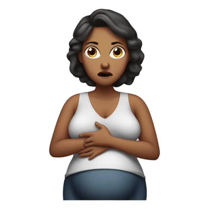 Uncomfortable and angry pregnant woman sticker