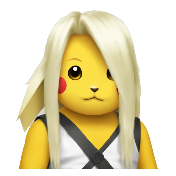 pikachu with white long hair  sticker