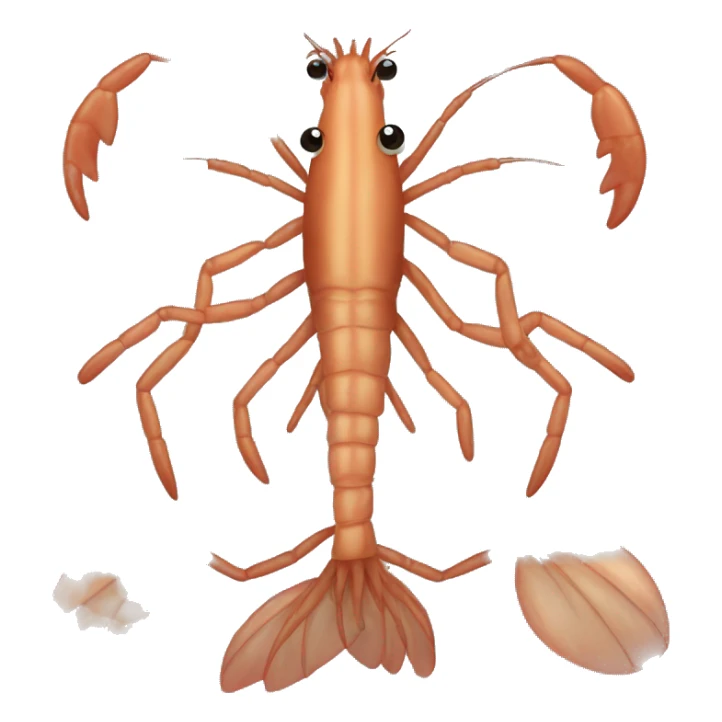 Shrimp with long brown hair and a brown beard sticker