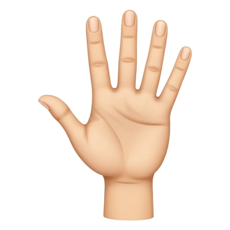 Palm facing hand with thumb index and middle finger out sticker
