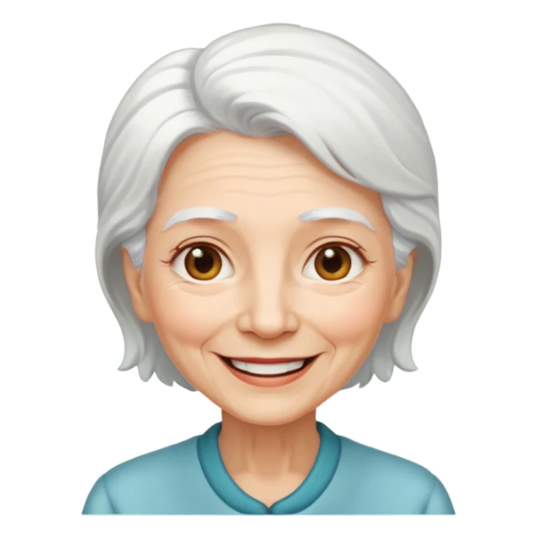 elderly woman white hair  sticker
