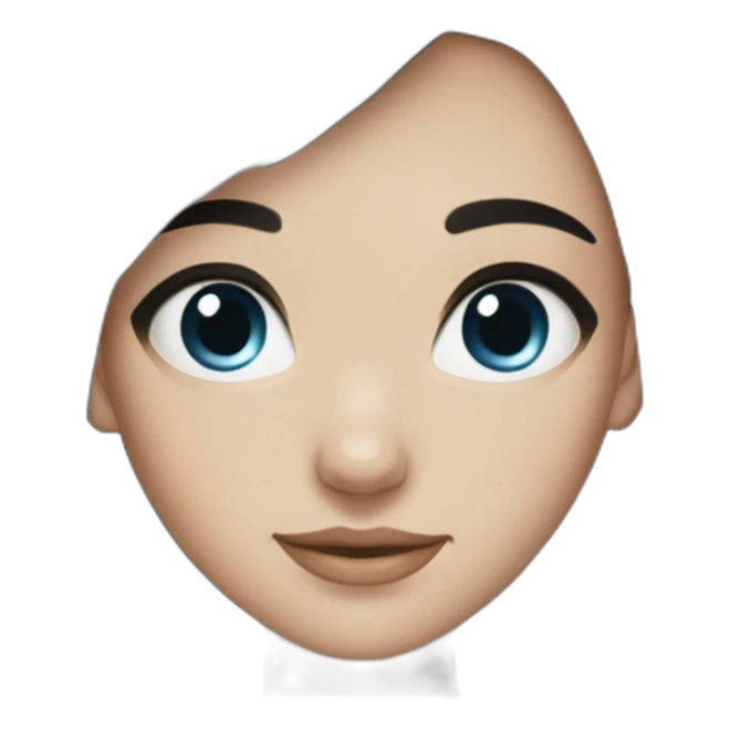 girl short black hair blue eyes sticker