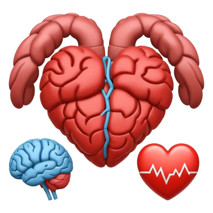 heart, brain and muscle icons together sticker
