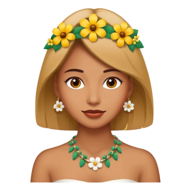 woman with just a flower necklace sticker