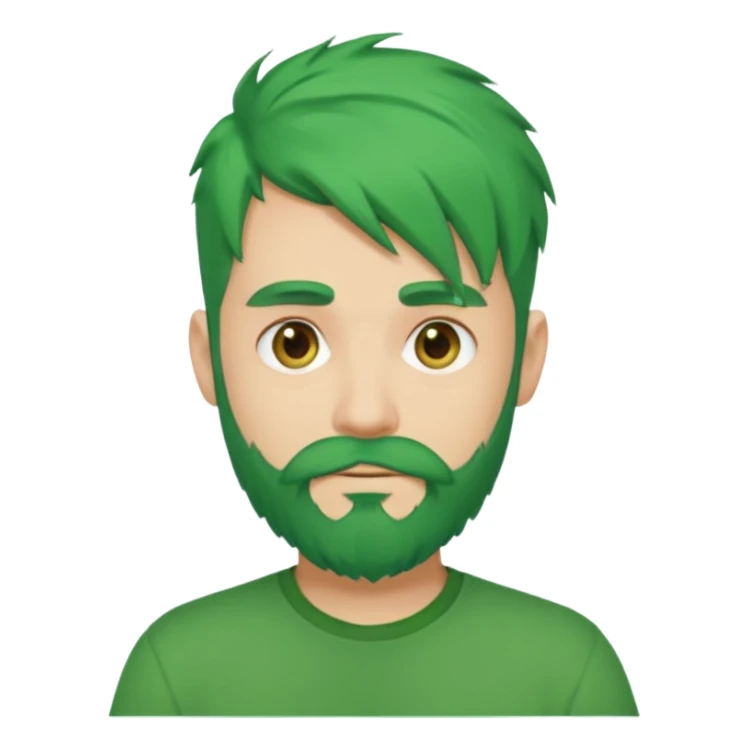 man with green hair and beard sticker