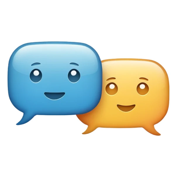 Minimal flat emoji of two speech bubbles facing each other sticker