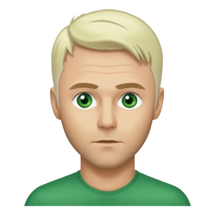 Gary Barlow with green eyes, platinum blonde hair sticker