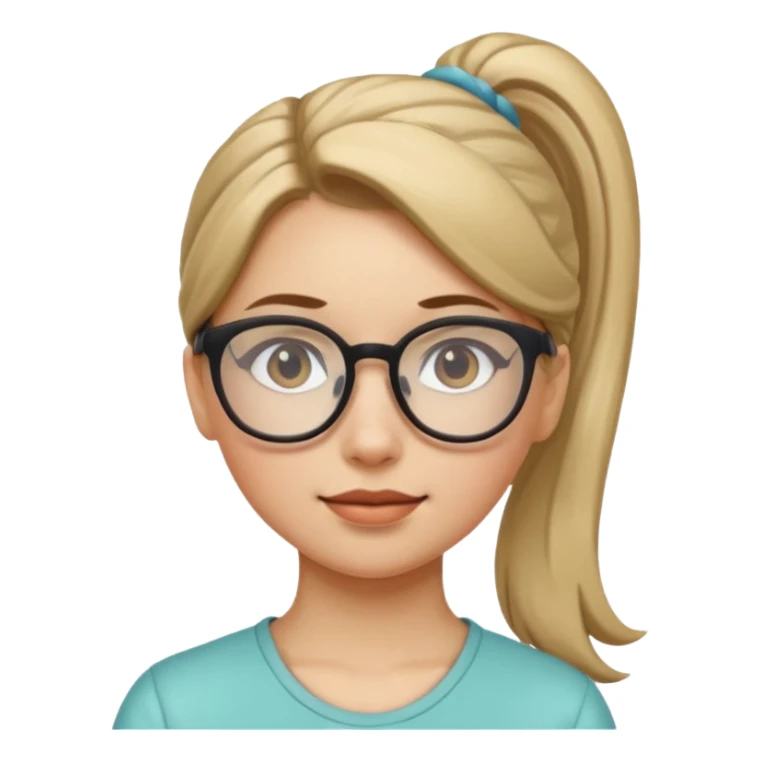 Ponytail Girl with Glasses sticker