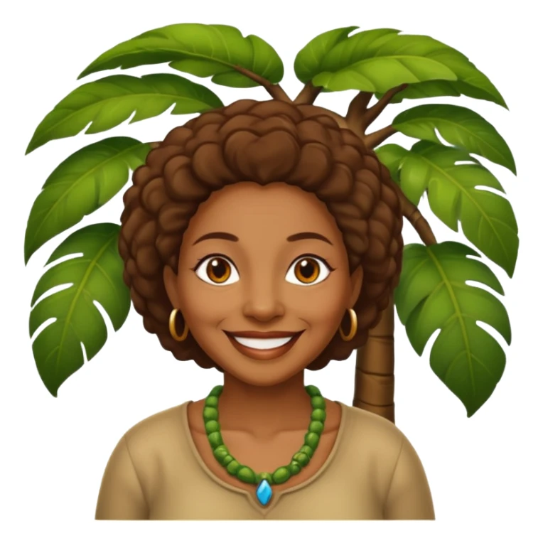 an old black woman with jungle tree sticker
