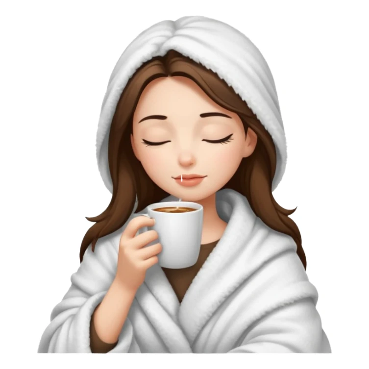 girl inside a blanket sipping coffee eyes closed sticker