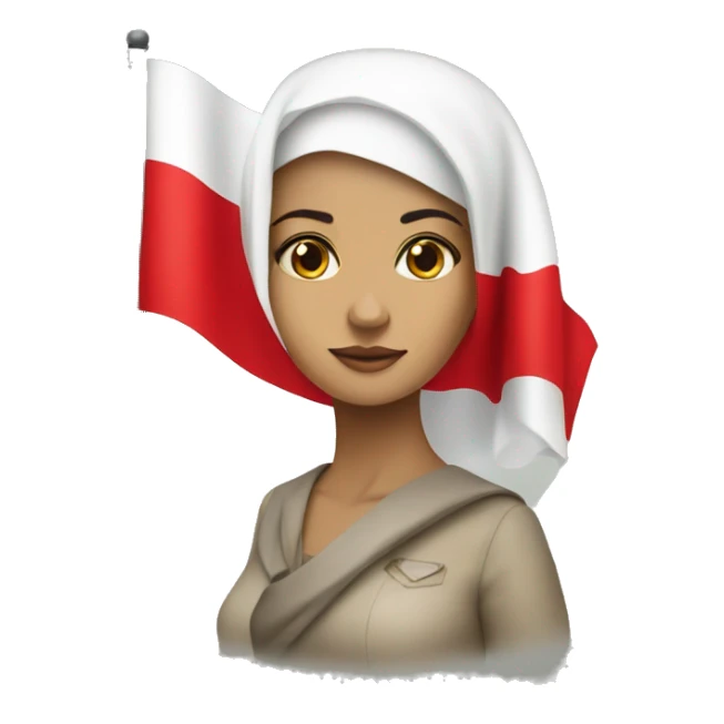Woman with a Bahraini flag sticker