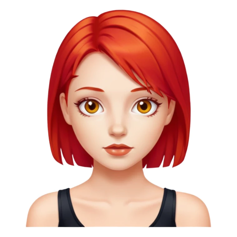 y2k fashion girl with bright red hair sticker
