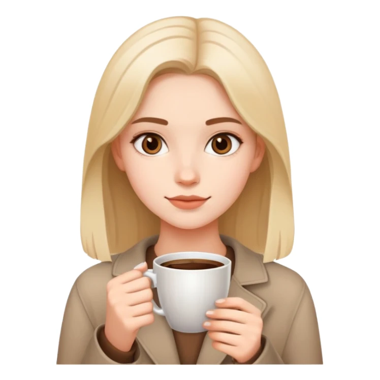 girl 19-22 years with a cup of coffee in hand sticker