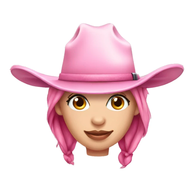 Pink cow girl hat cow print sticker