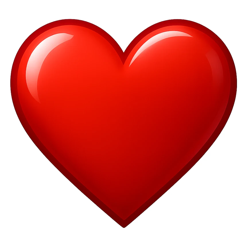 red heart emoji, shiny, bold, classic sticker