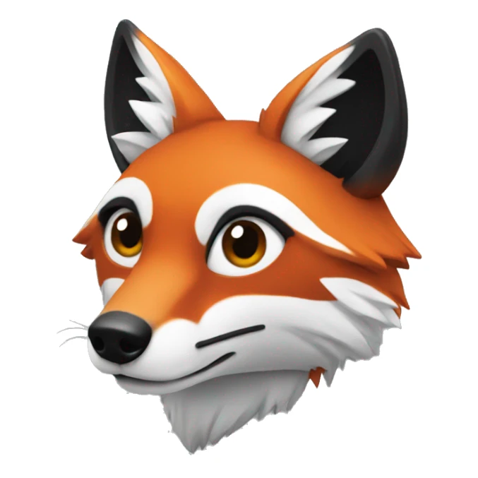 red fox with black and white accents sticker