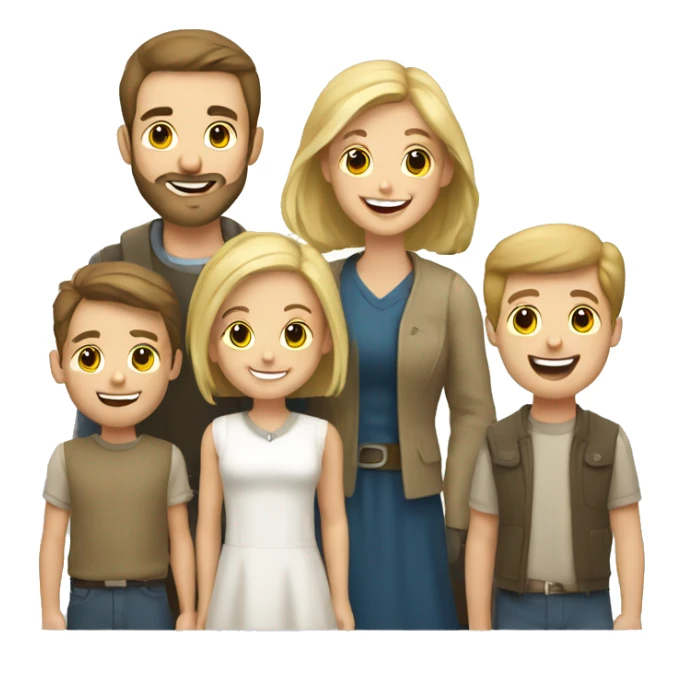 happy caucasian christian family sticker
