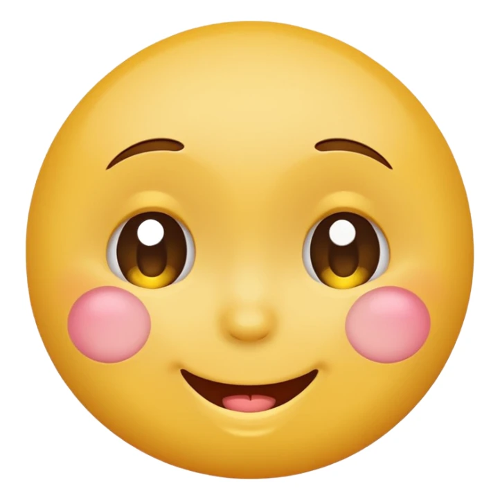 Emoji, yellow round smiling face, pronounced shame sticker
