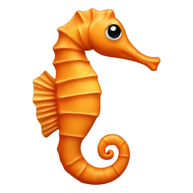 A sea horse that is completely orange with black and white eyes sticker