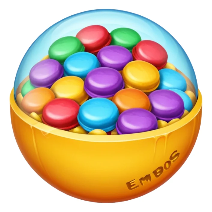 un bonbon rond dans un emballage sticker