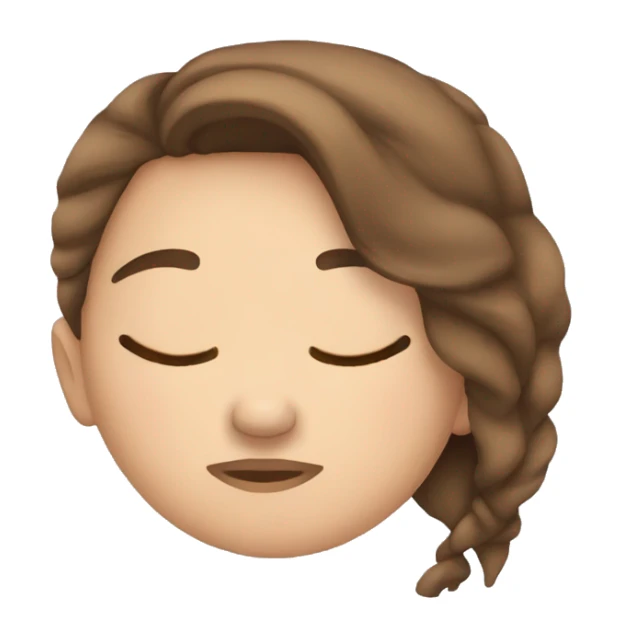 White girl brown hair sleeping  sticker