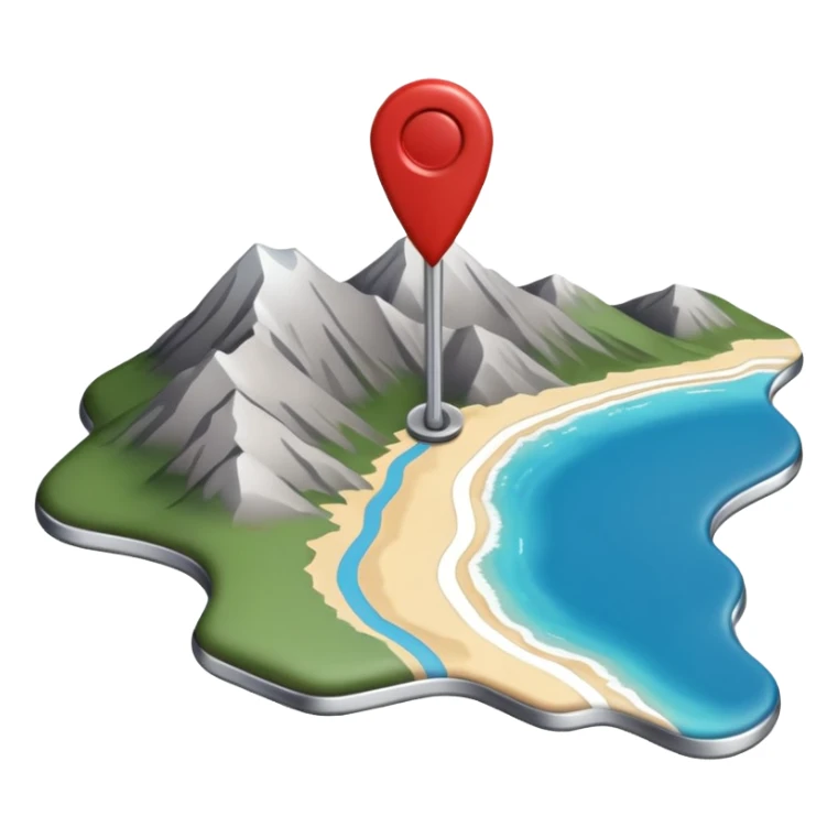 gps locater pin on west coast nz terrain map sticker